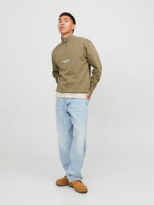 Jack & Jones Teksti Puolivetoketjullinen villapaita -Aloe - 12241777