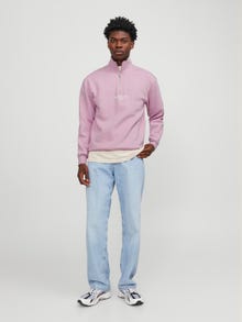 Jack & Jones Text Half Zip Sweatshirt -Pink Nectar - 12241777