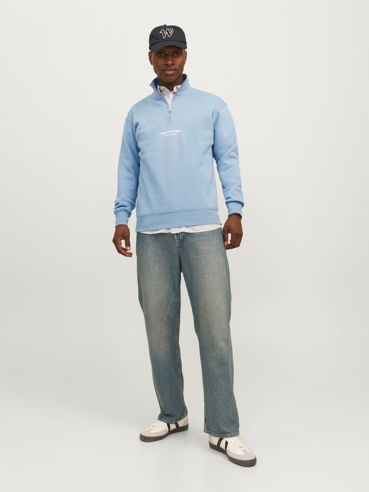 Jack & Jones Text Tröja med halv dragkedja -Mountain Spring - 12241777