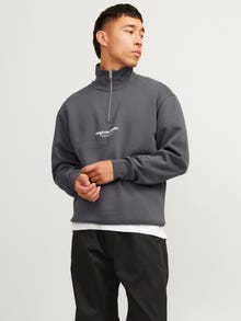 Jack & Jones Szöveg Félcipzáras pulóver -Iron Gate - 12241777