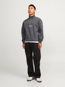 Jack & Jones Sweat demi-zippé Texte -Iron Gate - 12241777