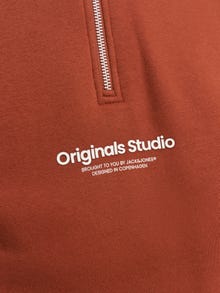 Jack & Jones Text Sweatshirt met halve rits -Brandy Brown - 12241777