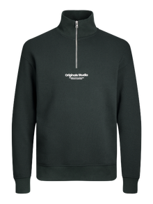 Jack & Jones Text Sweatshirt mit halbem Reißverschluss -Forest River - 12241777