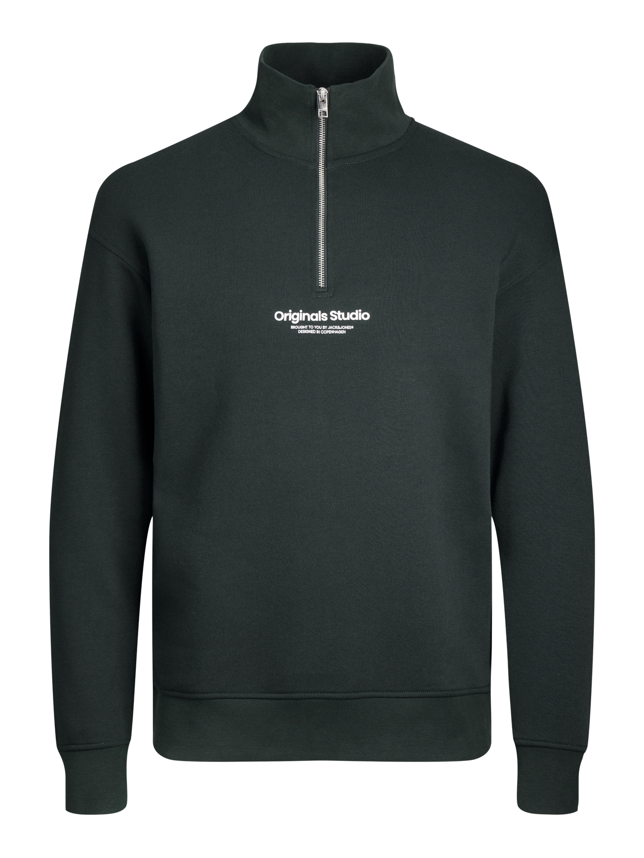 Jack & Jones Text Sweatshirt mit halbem Reißverschluss -Forest River - 12241777