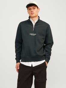 Jack & Jones Felpa con mezza zip Testo -Forest River - 12241777