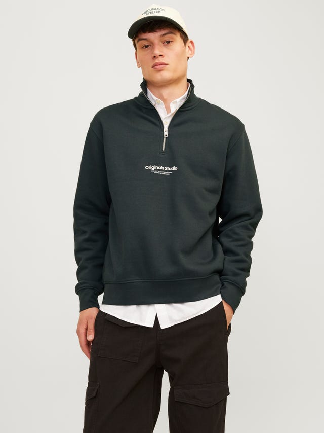 Jack & Jones Sudadera con media cremallera Con texto - 12241777