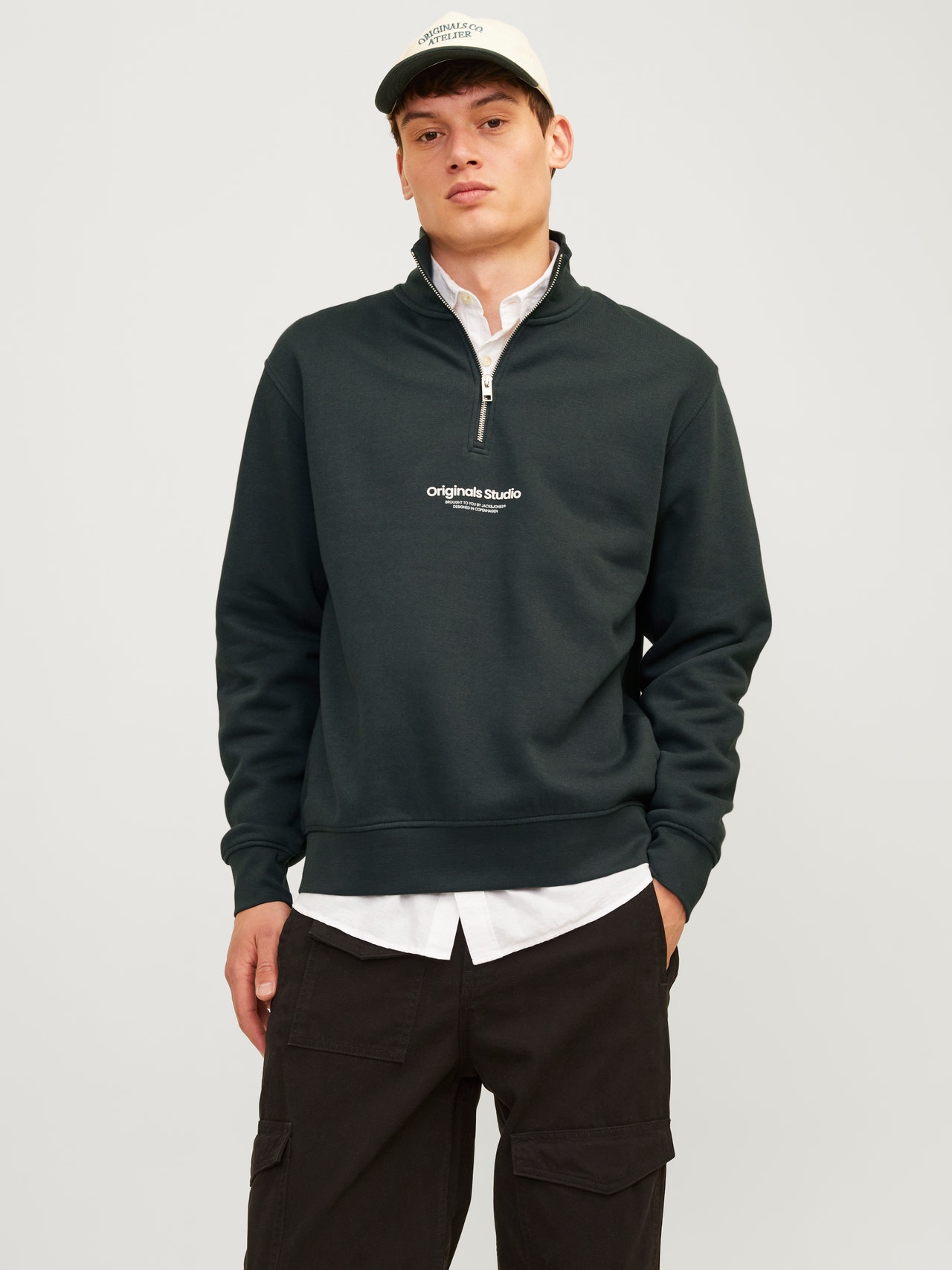 Jack & Jones Szöveg Félcipzáras pulóver -Forest River - 12241777