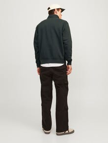 Jack & Jones Text Half Zip Sweatshirt -Forest River - 12241777