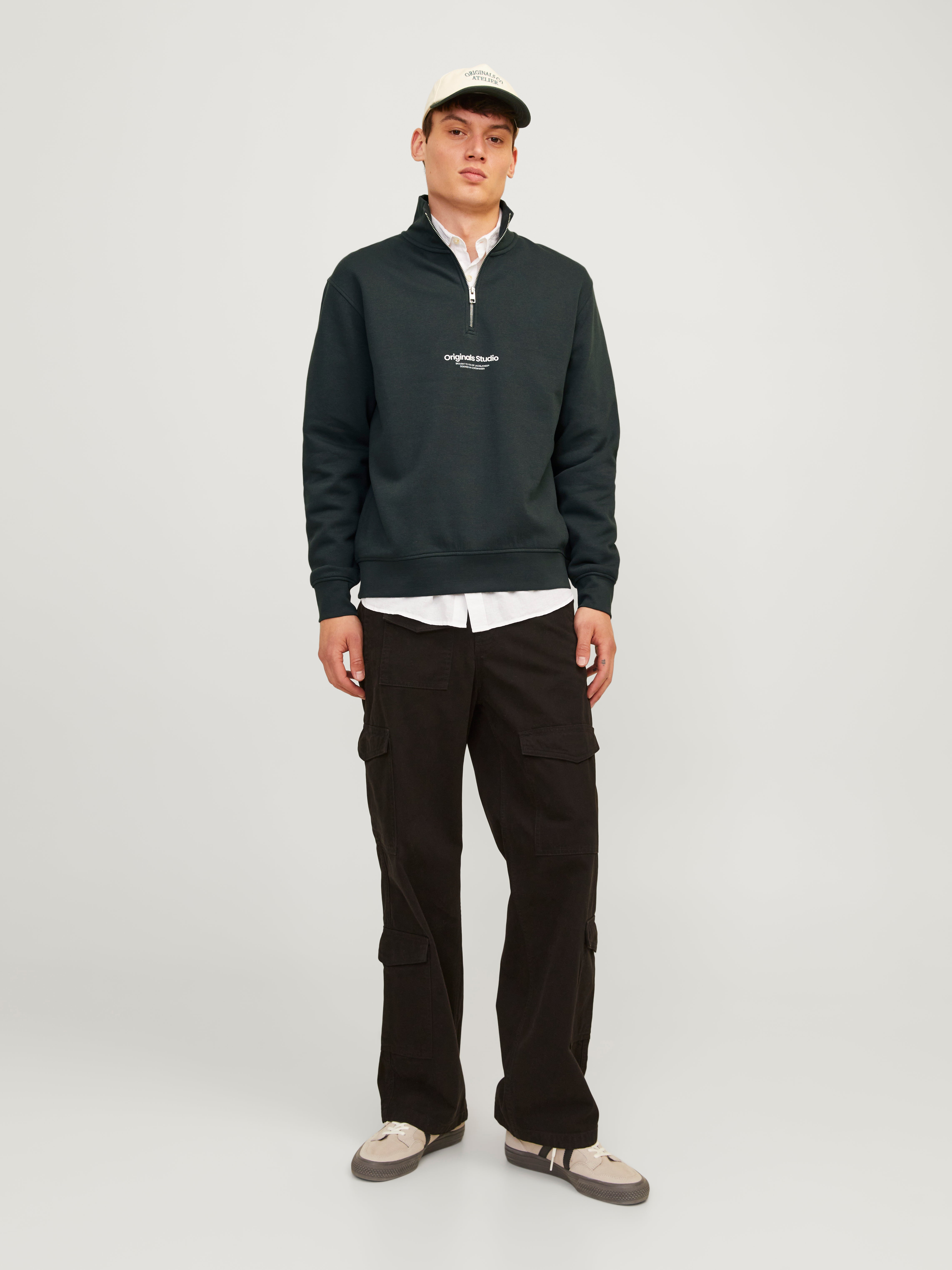 Text Half Zip Sweatshirt