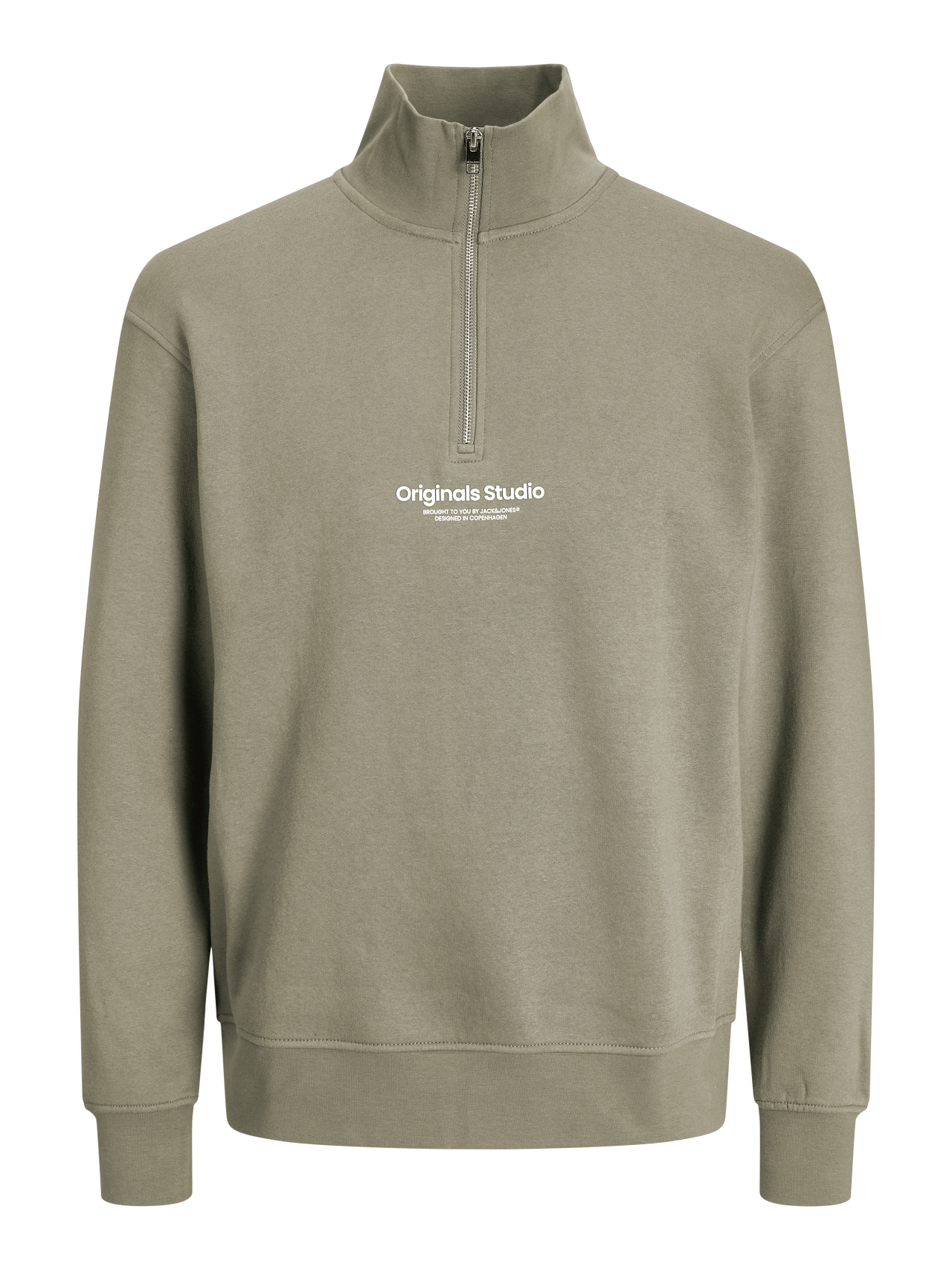 Jack & Jones Felpa con mezza zip Testo -Silver Sage - 12241777