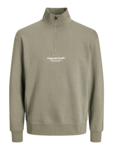 Jack & Jones Sudadera con media cremallera Con texto -Silver Sage - 12241777