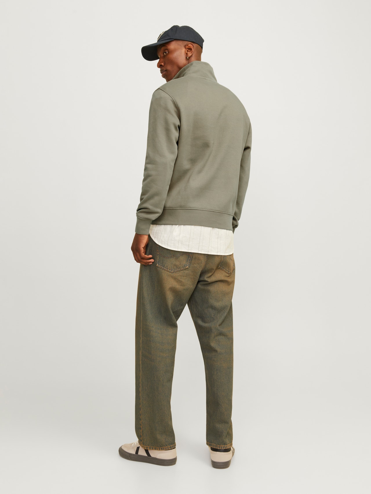 Jack & Jones Teksti Puolivetoketjullinen villapaita -Silver Sage - 12241777