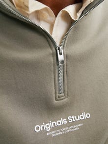 Jack & Jones Text Sweatshirt mit halbem Reißverschluss -Silver Sage - 12241777