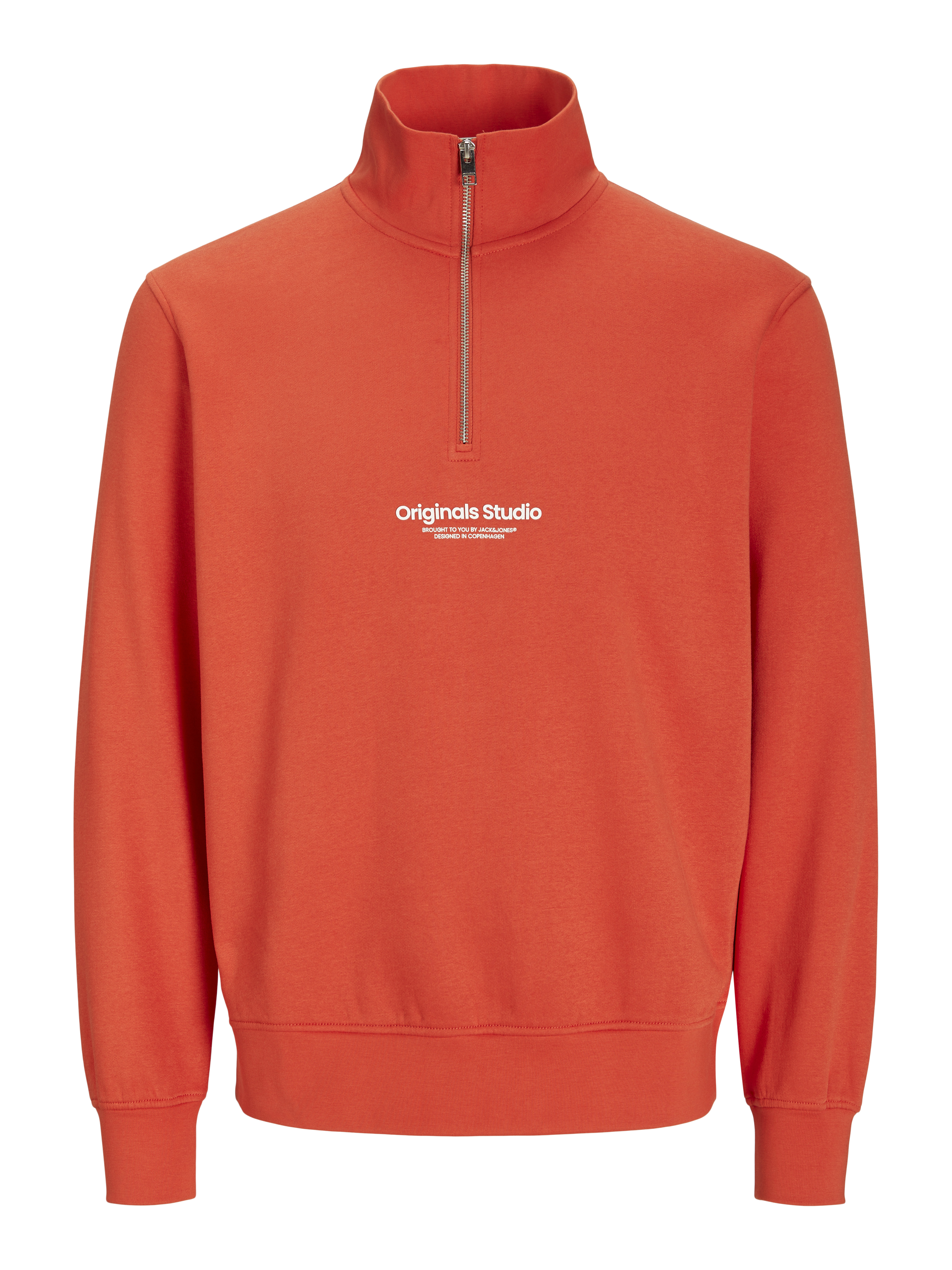 Thumbnail - Text Sweatshirt Mit Halbem Reißverschluss