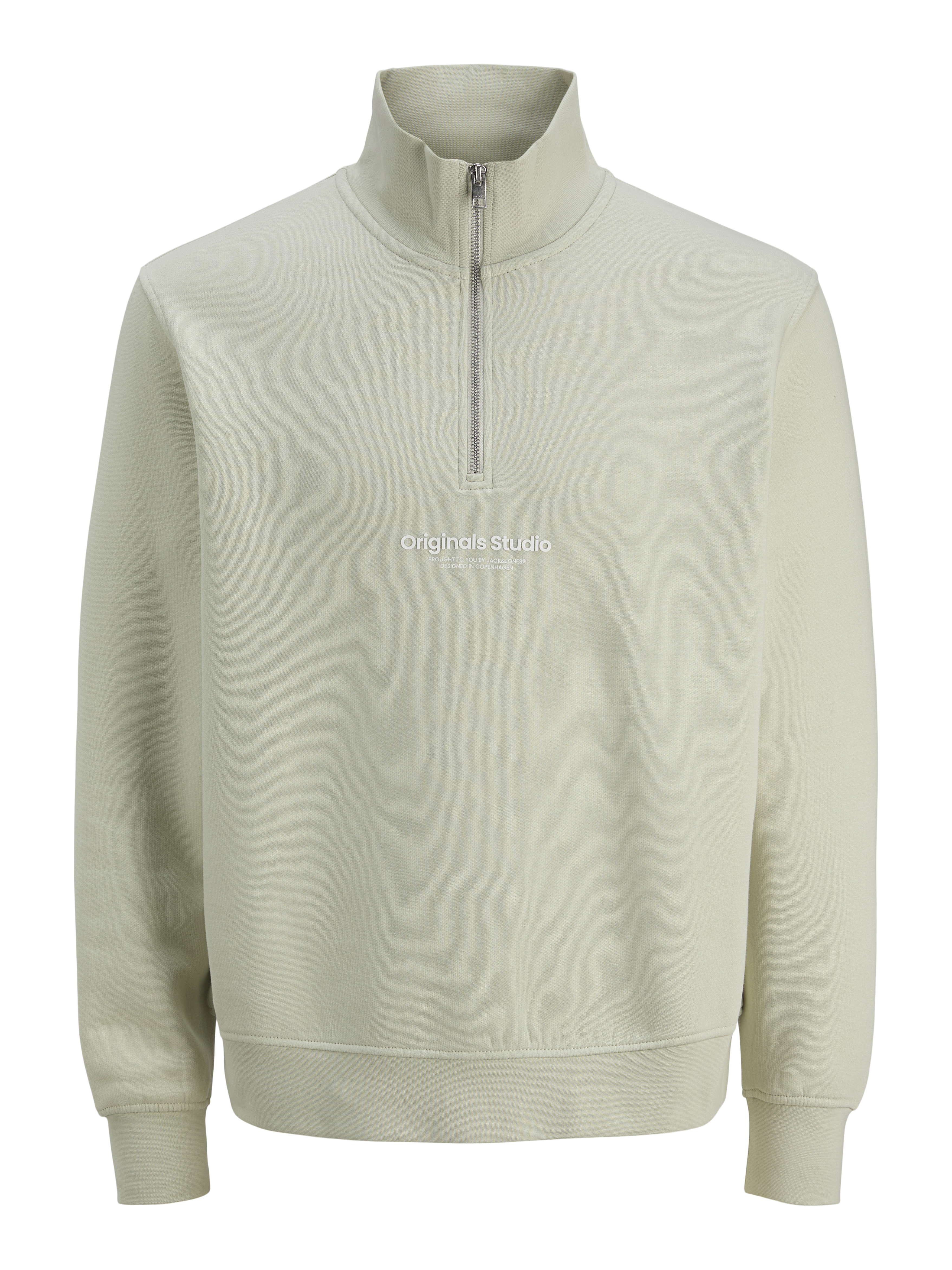 Thumbnail - Text Sweatshirt Mit Halbem Reißverschluss