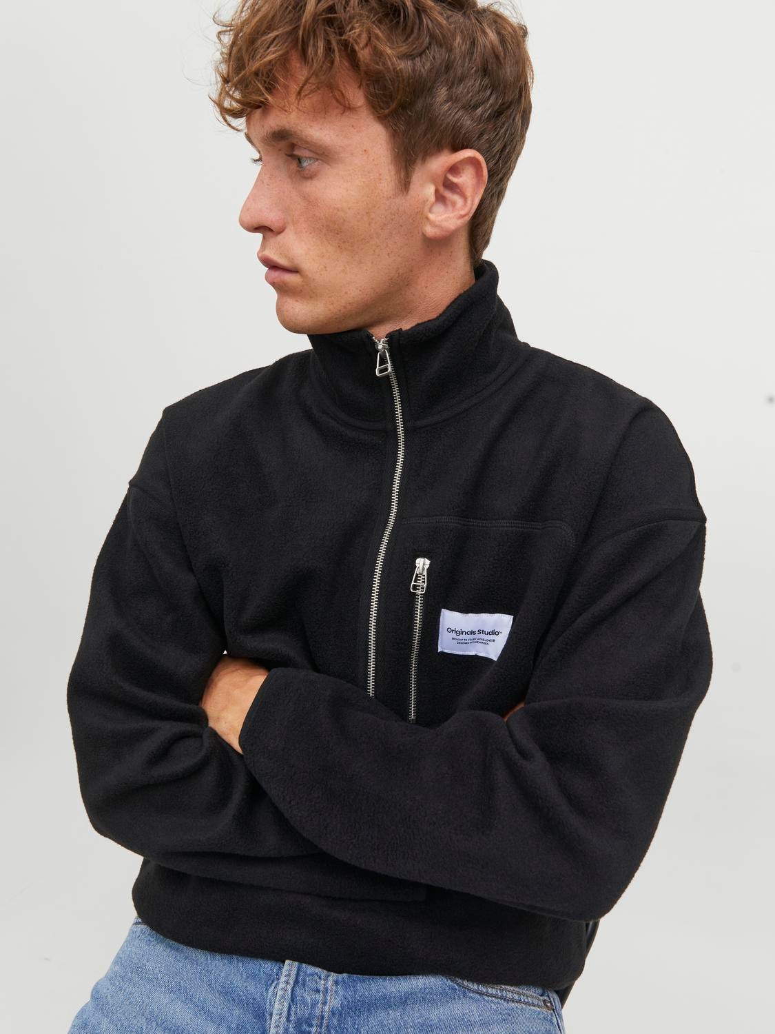 Jack & Jones Tröja med blixtlås -Black - 12241780