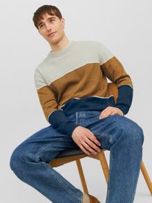 Jack & Jones Pull en maille à col rond -Moonbeam - 12241803