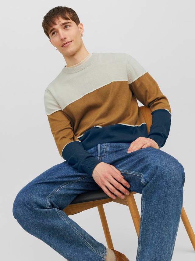 Jack & Jones Striped Crew Neck Jumper - 12241803