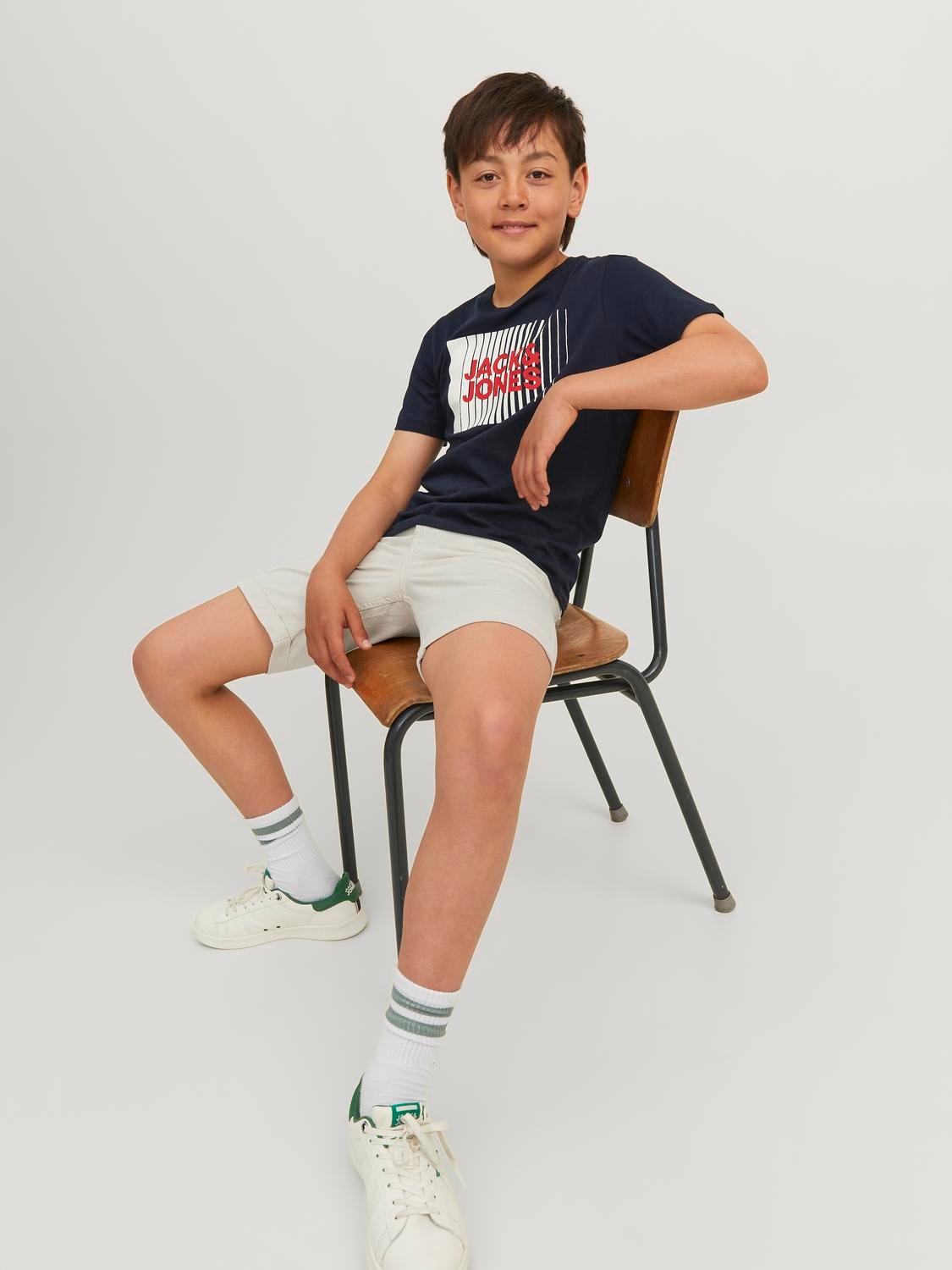 Jack & Jones Regular Fit Džinsiniai šortai For boys -Moonbeam - 12241858