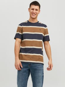 Jack & Jones Striped Crew neck T-shirt -Bison - 12241915