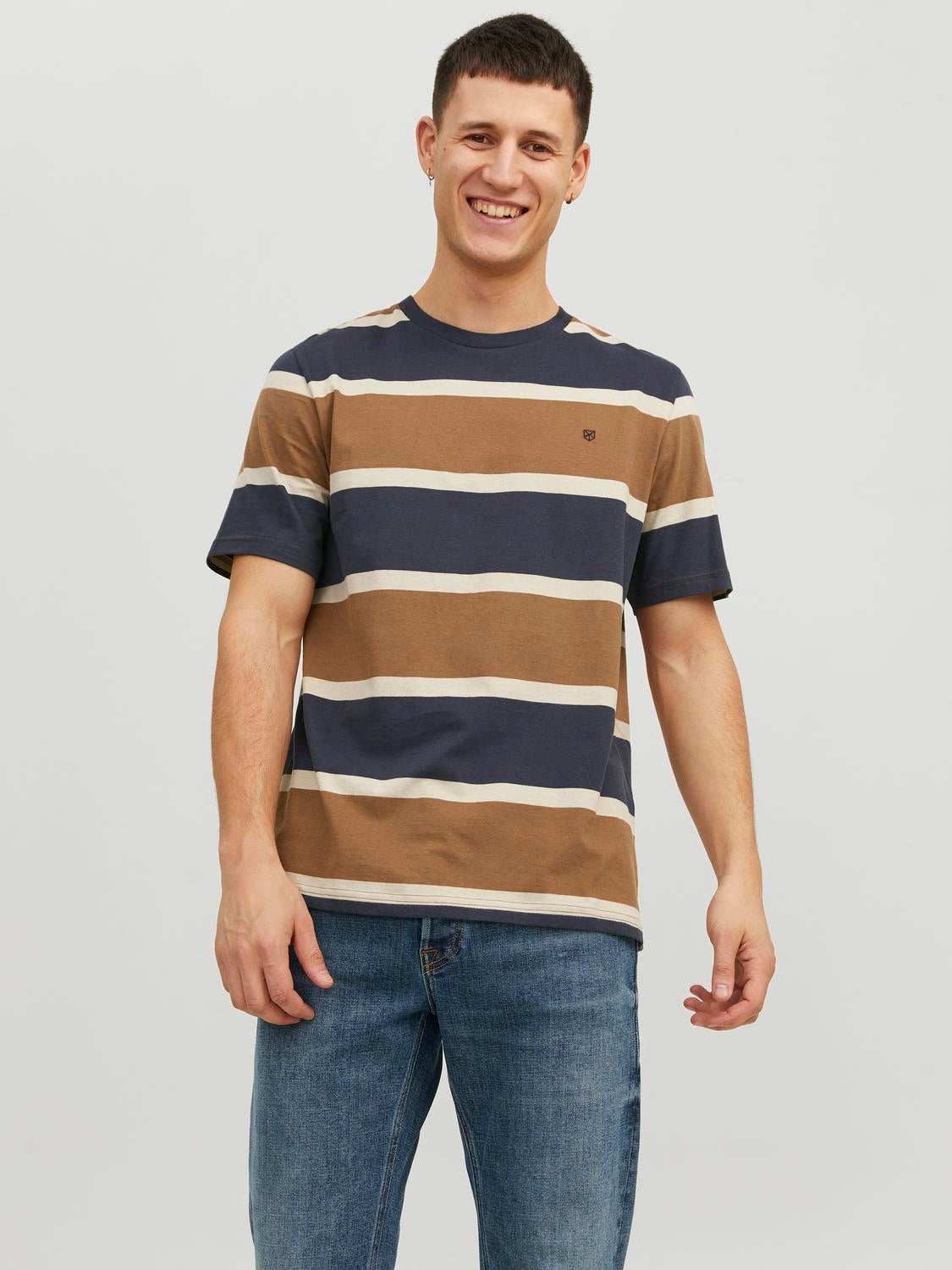 T-shirt Rayures Col Rond - Jack & Jones - Modalova