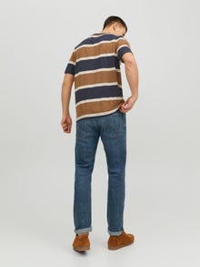 Jack & Jones Stripete O-hals T-skjorte -Bison - 12241915