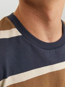 Jack & Jones Stribet Crew neck T-shirt -Bison - 12241915