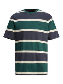Jack & Jones Gestreift Rundhals T-shirt -Ponderosa Pine - 12241915