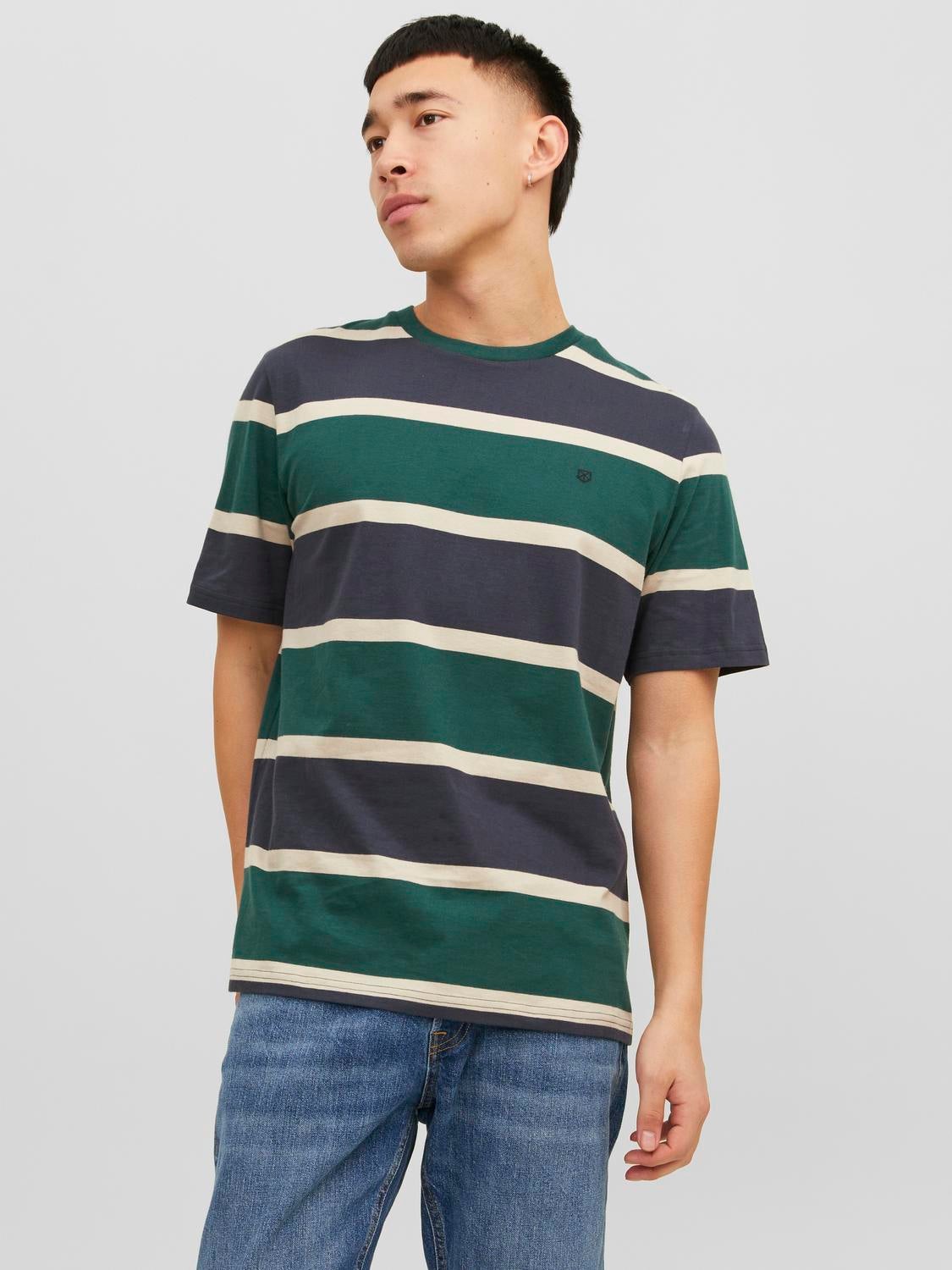 T-shirt Rayures Col Rond - Jack & Jones - Modalova
