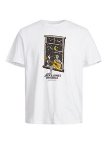 Jack & Jones Logo Kruhový výstřih Tričko -Bright White - 12241950