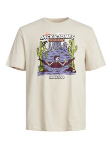 Jack & Jones T-shirt Logo Col rond -Moonbeam - 12241950