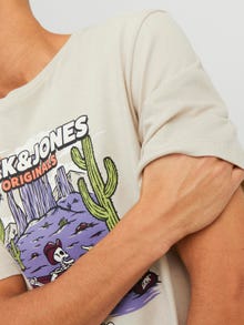 Jack & Jones Logo Crew neck T-shirt -Moonbeam - 12241950