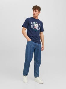 Jack & Jones Logo Rundhals T-shirt -Navy Blazer - 12241950