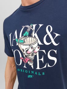 Jack & Jones Logo Kruhový výstřih Tričko -Navy Blazer - 12241950