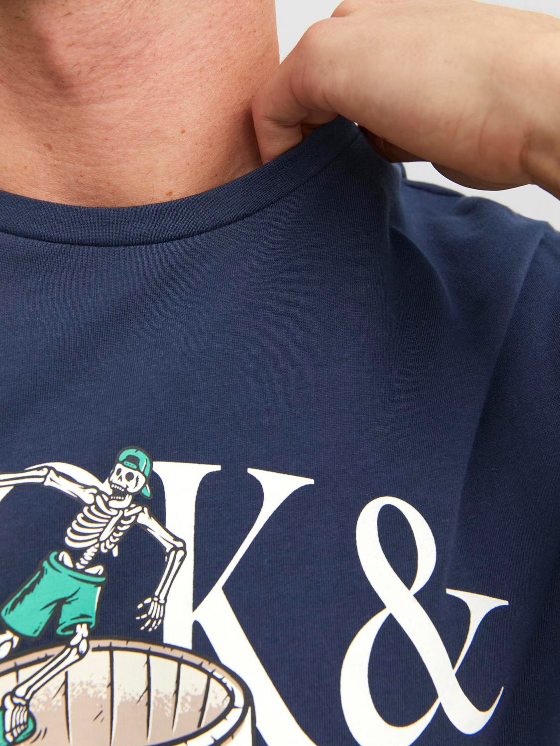 Jack & Jones Logo Crew neck T-shirt -Navy Blazer - 12241950