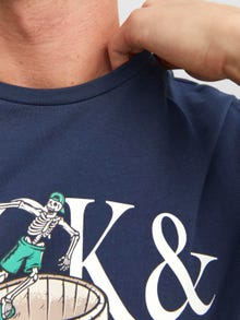 Jack & Jones Logo Pyöreä pääntie T-paita -Navy Blazer - 12241950