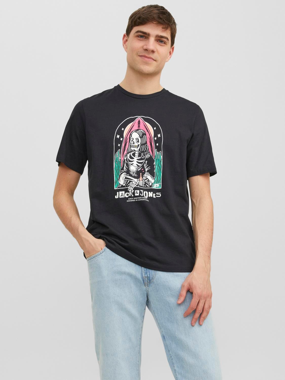 Jack & Jones Camiseta Logotipo Cuello redondo -Black - 12241950