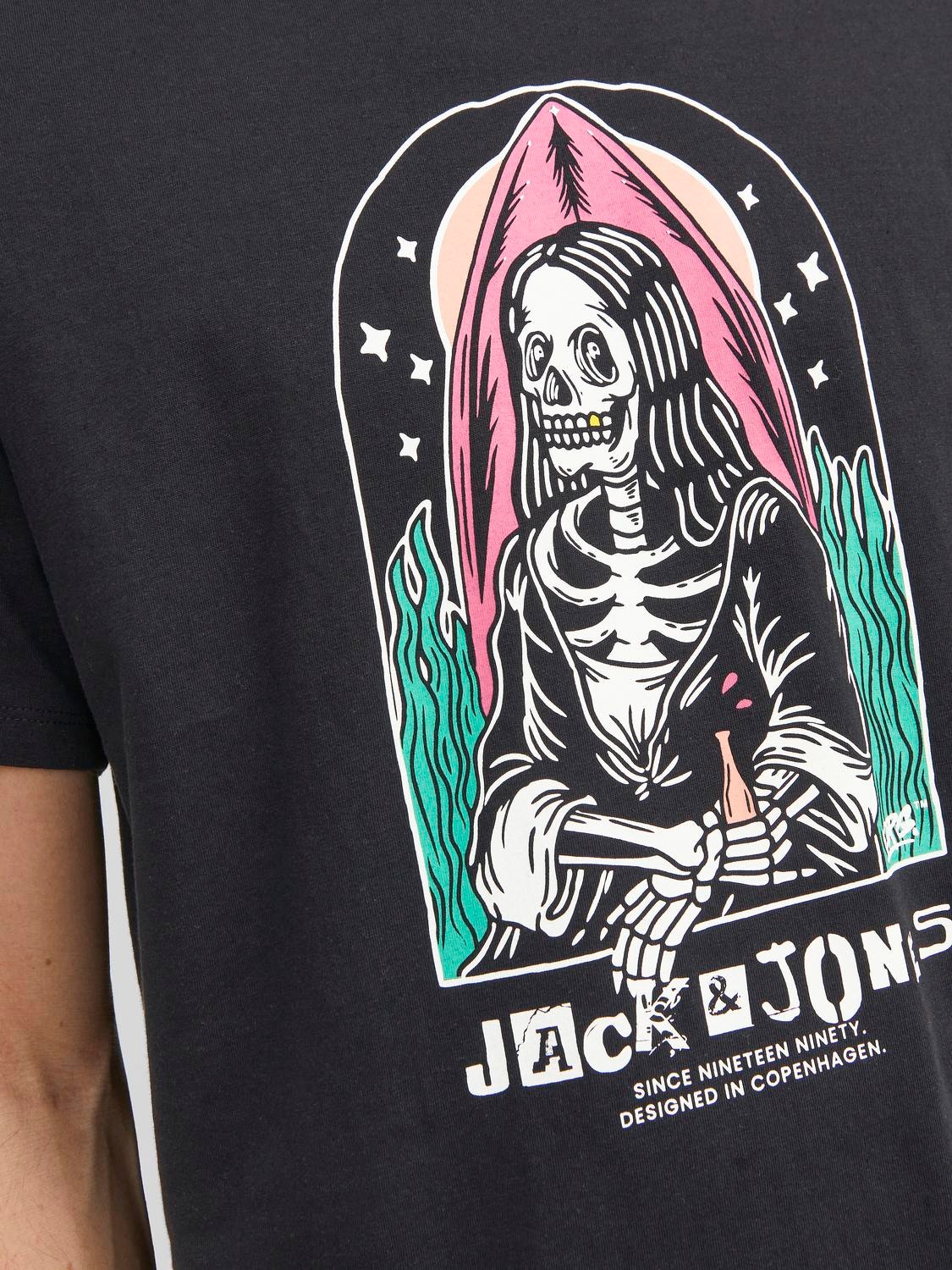 Jack & Jones Logo Pyöreä pääntie T-paita -Black - 12241950