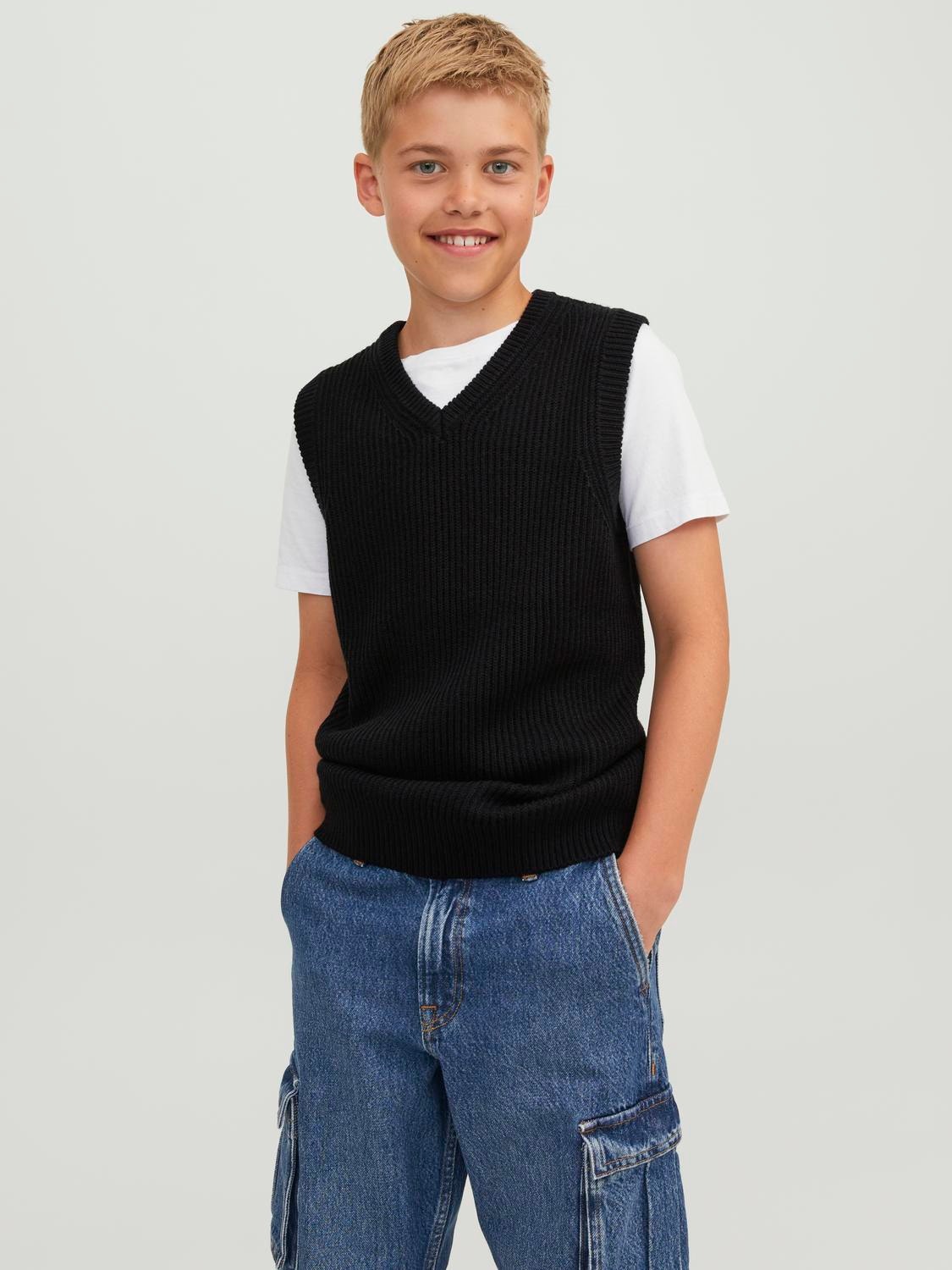 Jack & Jones Strikket vest For gutter -Black - 12242059