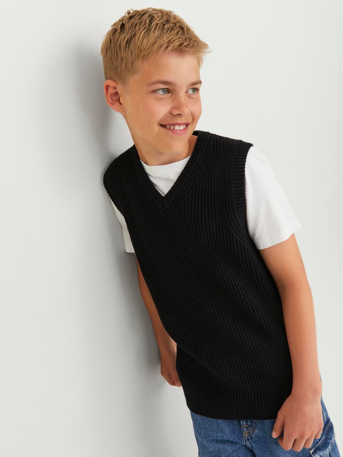 Boys black v hot sale neck sweater