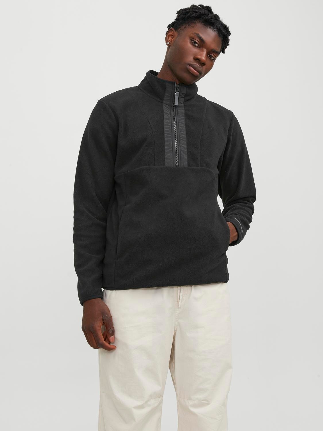 Jack & Jones Gładki Kurtka polarowa -Black - 12242191