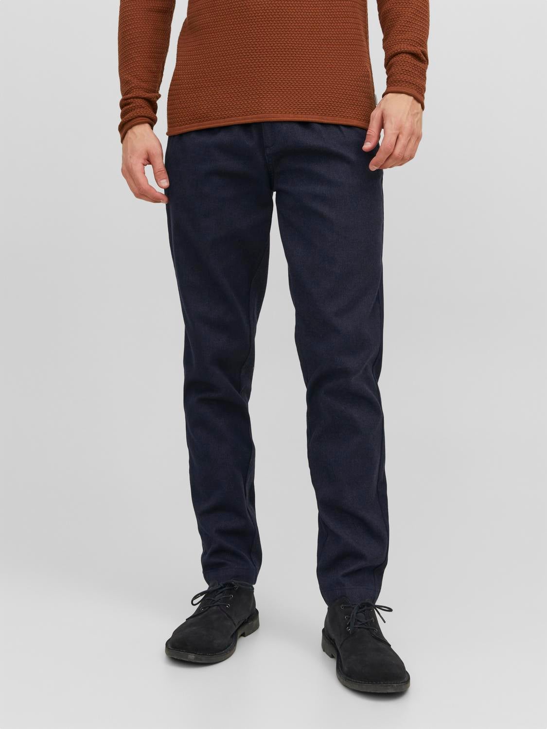 Buy Dark Blue Mid Rise Corduroy Slim Fit Trousers for Men Online at  SELECTED HOMME | 142517302