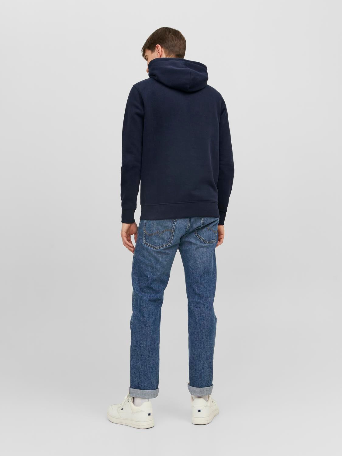 Jack & Jones Logo Hoodie -Navy Blazer - 12242197