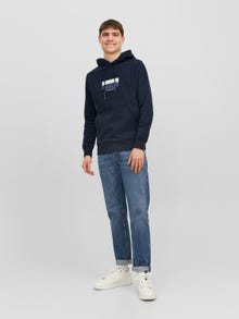 Jack & Jones Logo Hoodie -Navy Blazer - 12242197