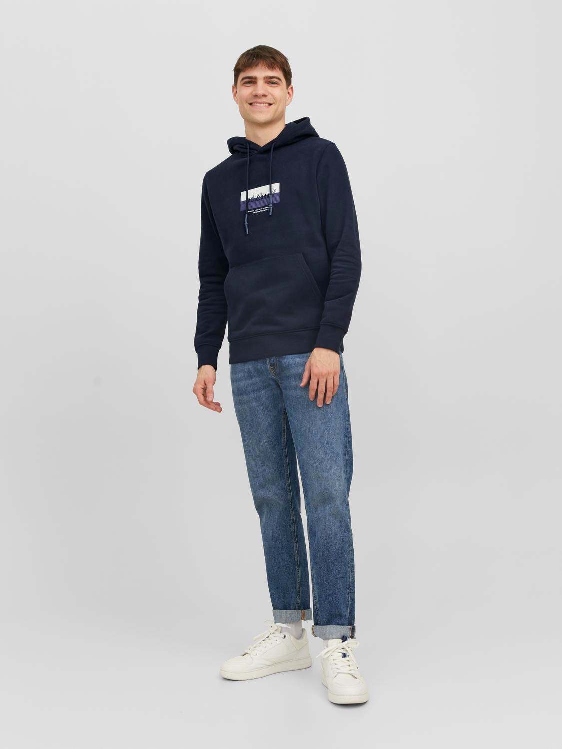 Jack & Jones Logo Kapuzenpullover -Navy Blazer - 12242197