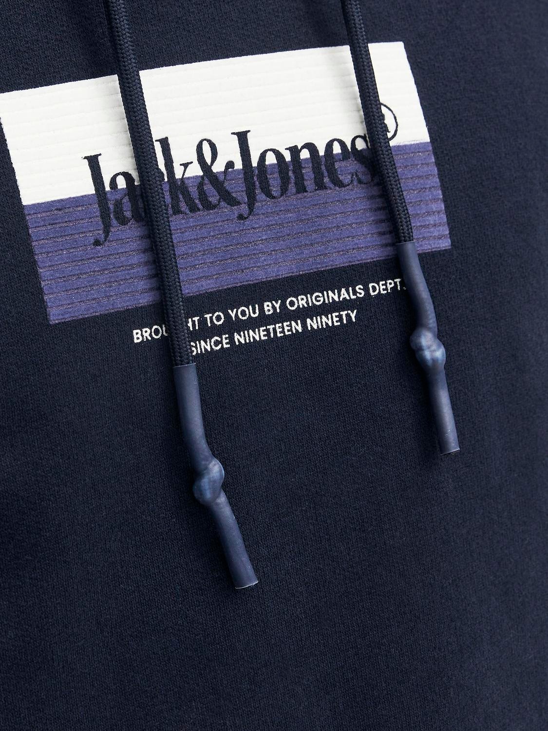 Jack & Jones Hoodie Logo -Navy Blazer - 12242197