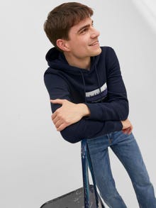 Jack & Jones Logo Hoodie -Navy Blazer - 12242197