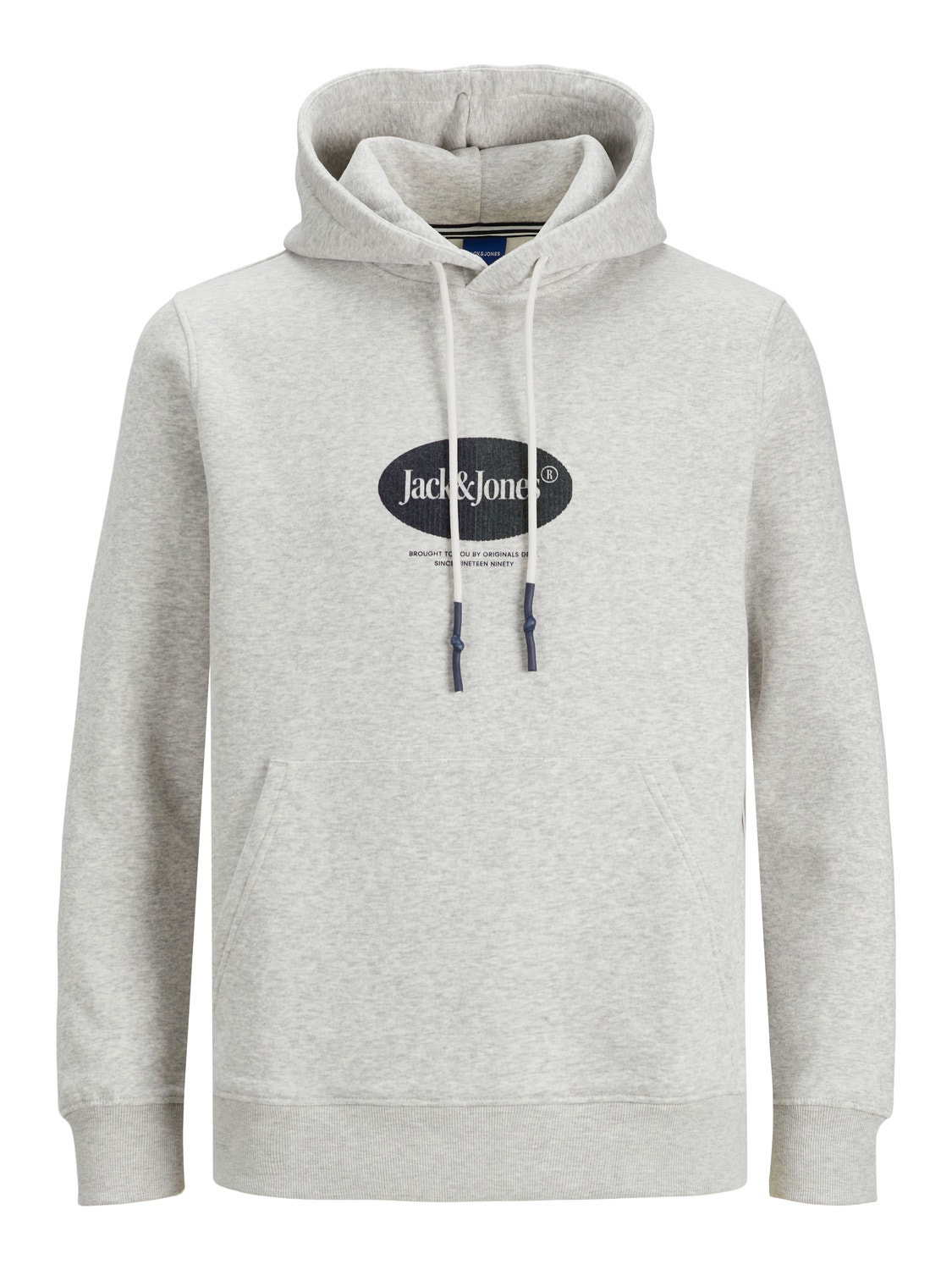 Jack & Jones Hoodie Logo -White Melange - 12242197