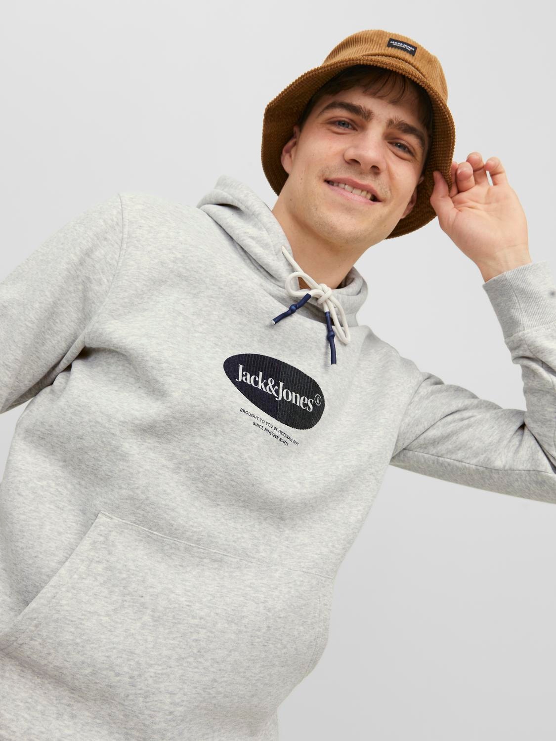 Jack & Jones Logo Huppari -White Melange - 12242197