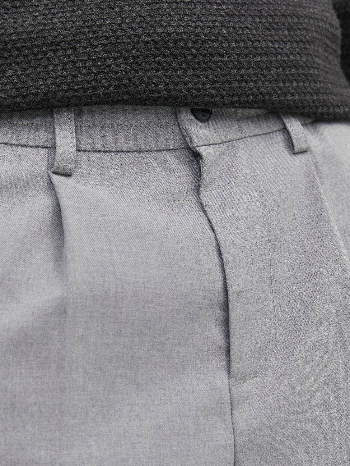 Jack & Jones Loose Fit Plátěné kalhoty Chino -Light Grey Melange - 12242212